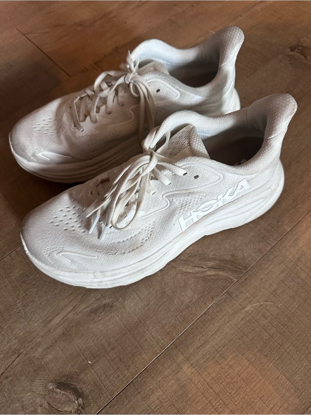 HOKA White Cushioning Running Shoes